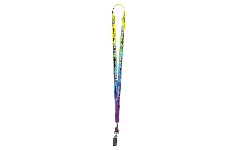 1/2" Textured Polyester Multi-Color Sublimation Lanyard